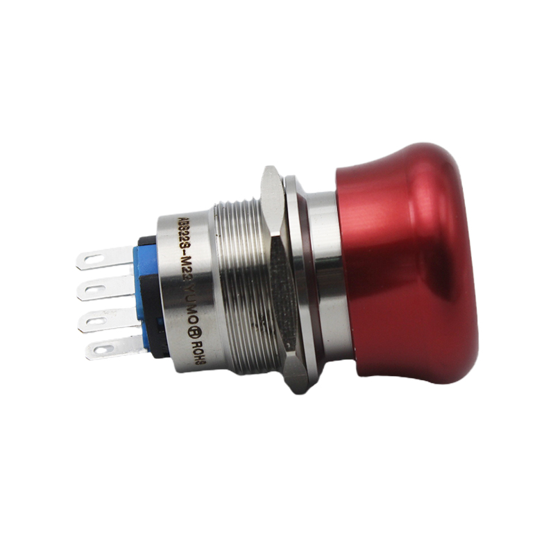 YUMO ABS22S-M22 22mm Mushroom Metal Push Button Switch, China Mushroom ...