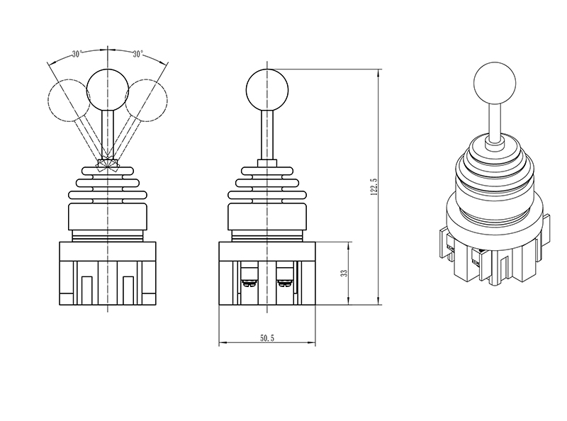 YM11/2T 2 position selflock maintain cross master rotary switch, China