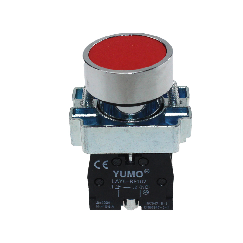 LAY5-BA45 Red Metal Switch NO+NC Industrial Momentary Spring Return Push Button