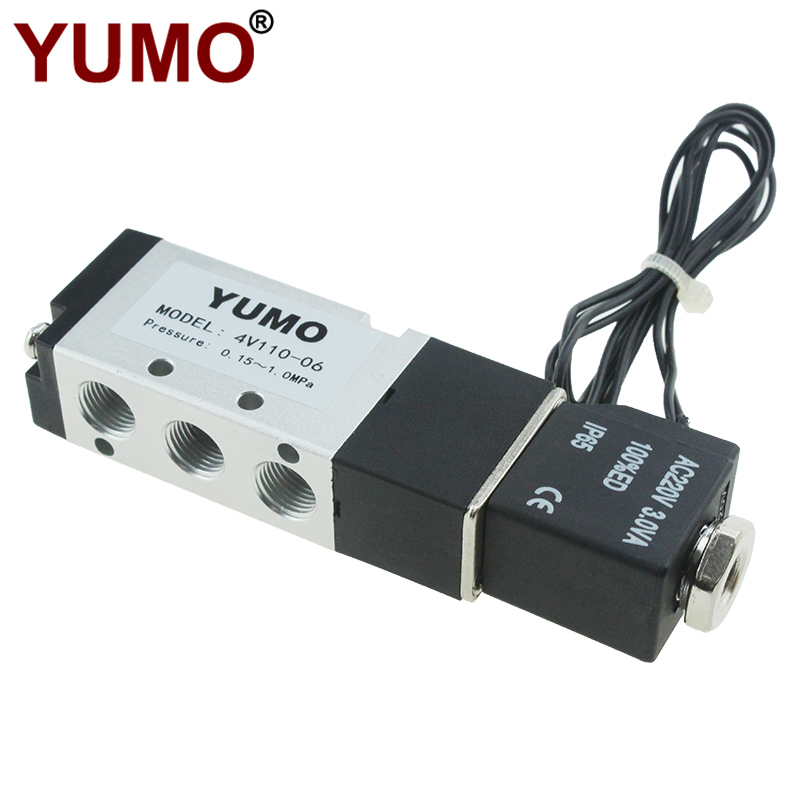 4V110-06 5/2 Way 40 Micron Filtered Control Airtac Type Air Pneumatic Solenoid Valve