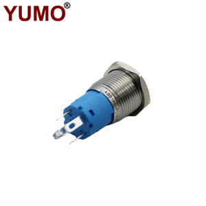 YUMO ABS16S-P11Z-E-R-24 16mm metal push button stainless Steel DC24V
