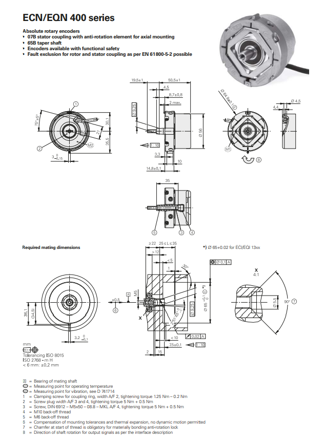 Heidenhain ECN 413 2048 16S152K Absolute Taper Shaft Encoder, China